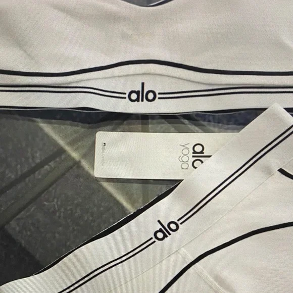 ALO Yoga White Set with Black Accents
